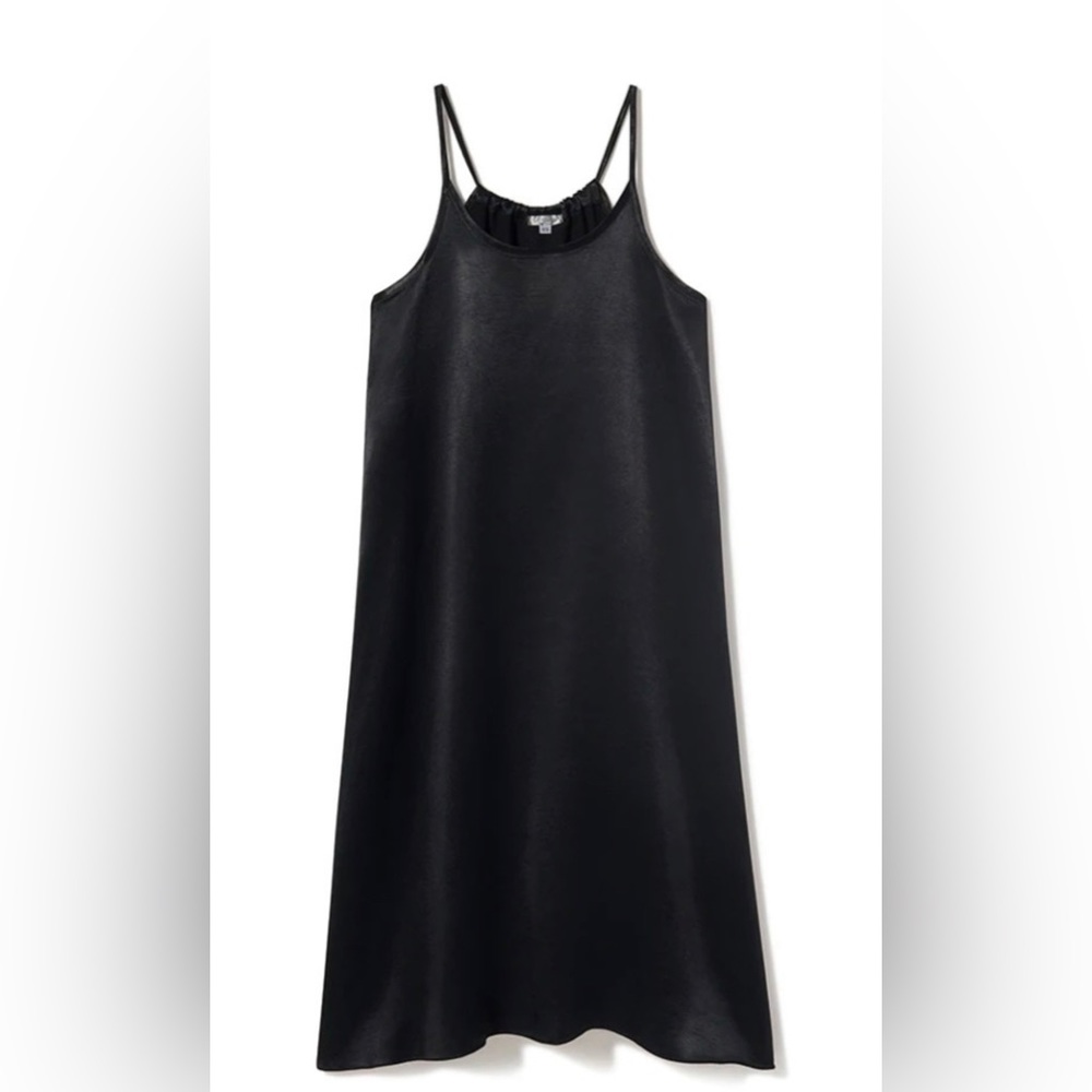 PJ Harlow Ruby black satin slip